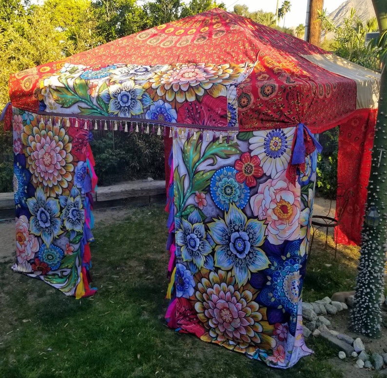 Vendor Tent, Boho tent, boho vendor tent, festival tent, 10x10 canopy cover, hippiewild, made to order, festival tent, event tent image 3