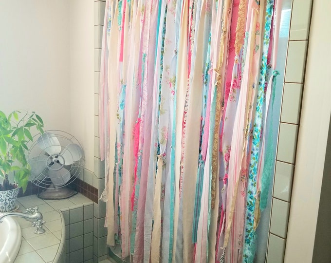 Shabby Chic Shower Curtain. Fringe Boutique Boho Shower Curtain