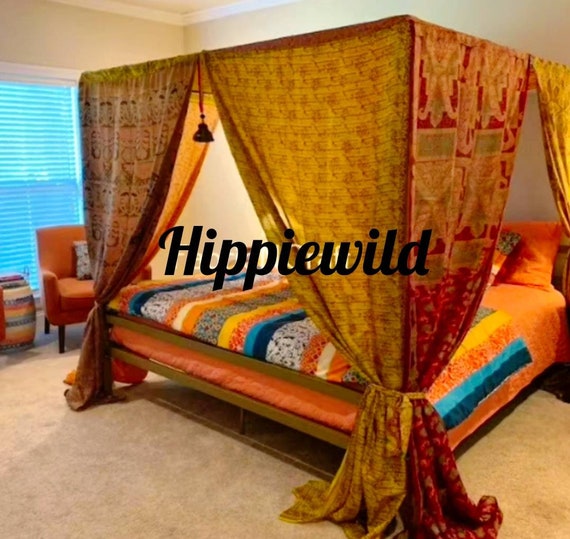 Bed Canopy Bed Canopy Adult Boho Bed Canopy Cover Bed Canopy Etsy