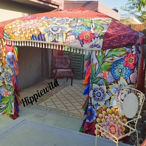 Vendor Tent, Boho tent, boho vendor tent, festival tent, 10x10 canopy cover, hippiewild, made to order, festival tent, event tent image 10