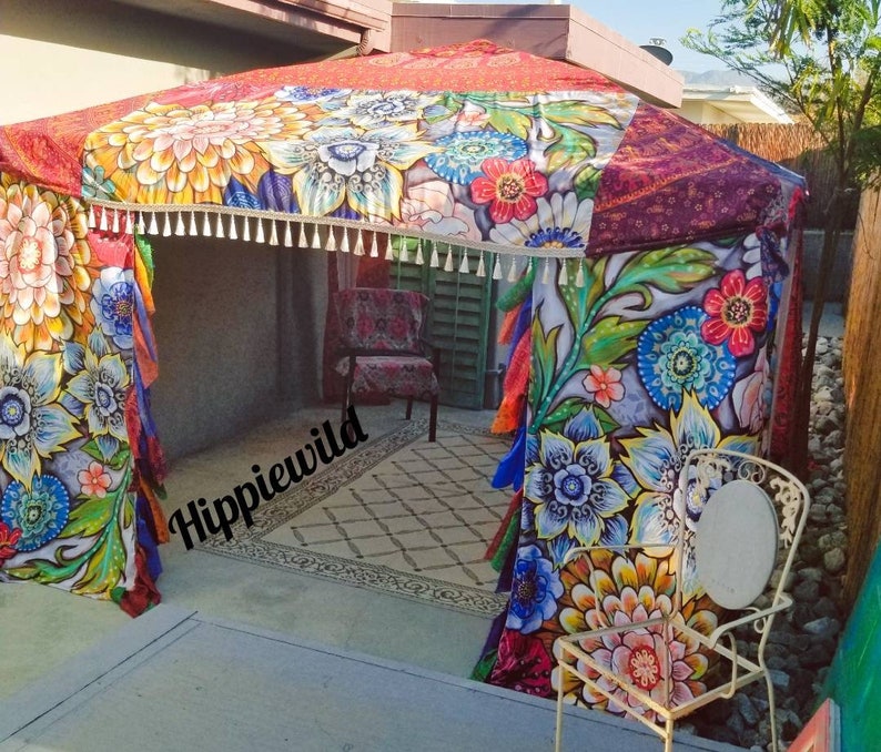 Vendor Tent, Boho tent, boho vendor tent, festival tent, 10x10 canopy cover, hippiewild, made to order, festival tent, event tent image 10