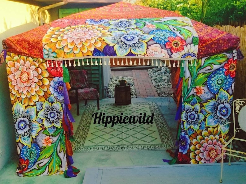 Vendor Tent, Boho tent, boho vendor tent, festival tent, 10x10 canopy cover, hippiewild, made to order, festival tent, event tent image 5