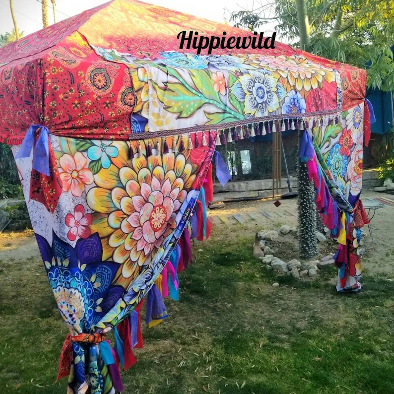 Vendor Tent, Boho tent, boho vendor tent, festival tent, 10x10 canopy cover, hippiewild, made to order, festival tent, event tent image 1