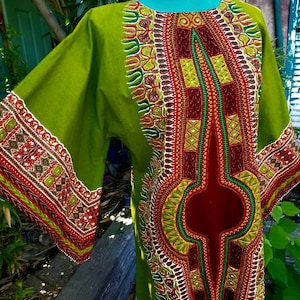 Vintage JAX Boho hippie hippy Dress Caftan graphic Geometric Print Kaftan india Long Maxi M L cotton lined hippiewild bohemian 1970s 70s
