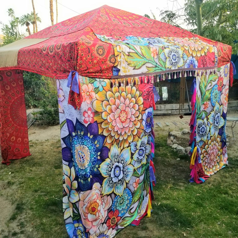 Vendor Tent, Boho tent, boho vendor tent, festival tent, 10x10 canopy cover, hippiewild, made to order, festival tent, event tent image 6