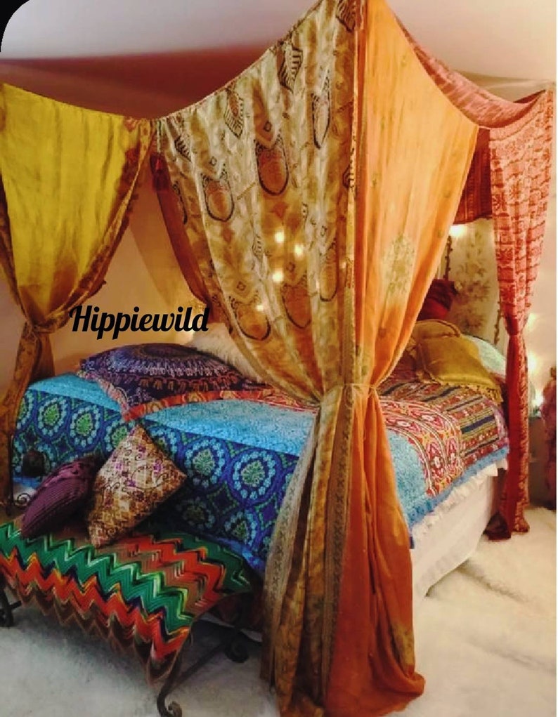 Bed Canopy Bed Canopy Adult Boho Bed Canopy Cover Bed Canopy Etsy