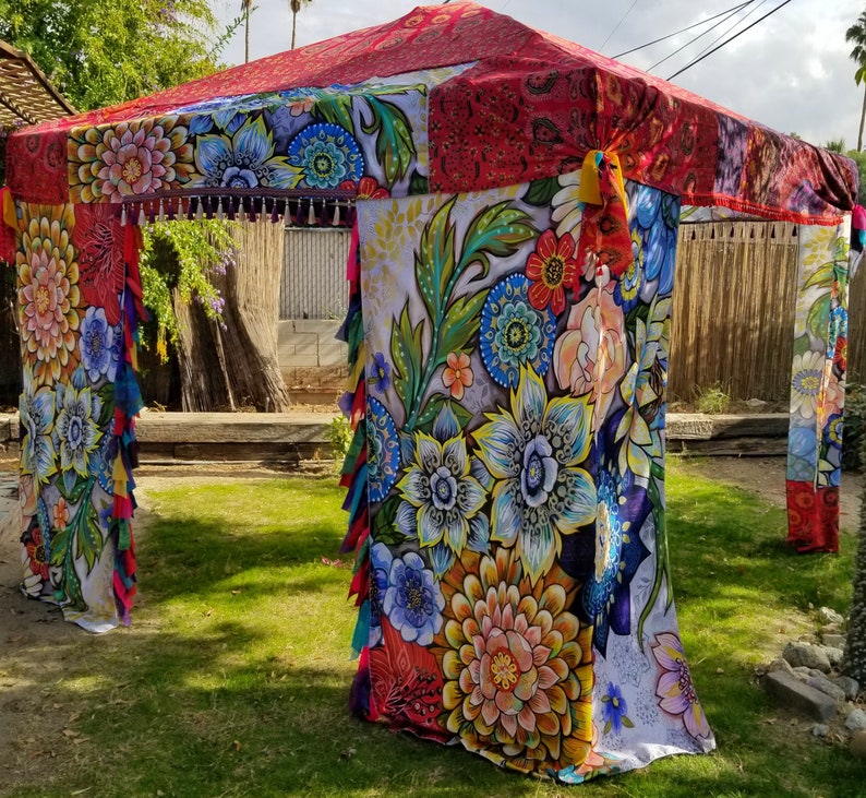 Vendor Tent, Boho tent, boho vendor tent, festival tent, 10x10 canopy cover, hippiewild, made to order, festival tent, event tent image 2