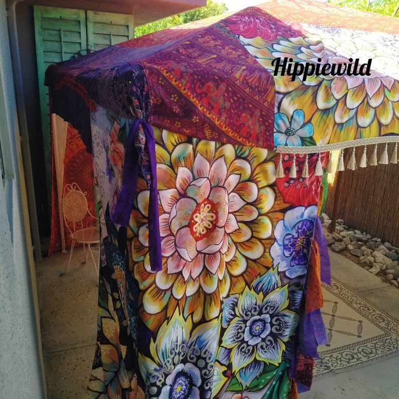 Vendor Tent, Boho tent, boho vendor tent, festival tent, 10x10 canopy cover, hippiewild, made to order, festival tent, event tent image 8