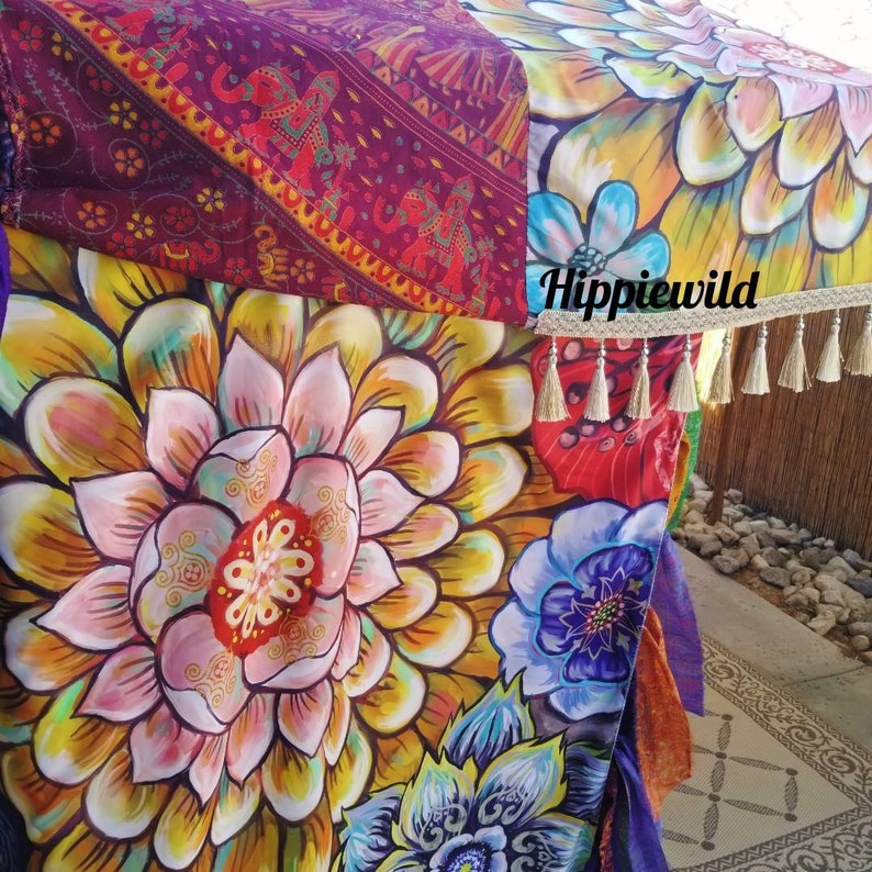 Vendor Tent, Boho tent, boho vendor tent, festival tent, 10x10 canopy cover, hippiewild, made to order, festival tent, event tent image 4