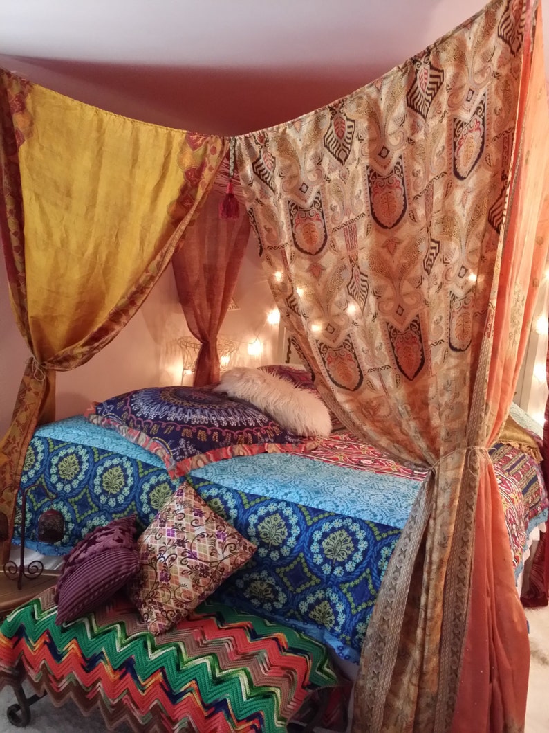 Bed Canopy Bed Canopy Adult Boho Bed Canopy Cover Bed Canopy Etsy
