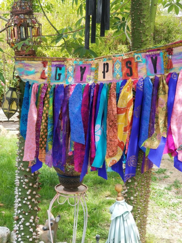 Boho wall art banner bohemian decor valance fringe burlap Boho Etsy