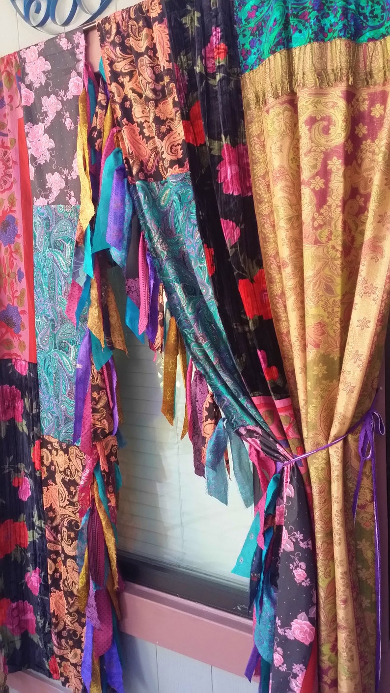 Hippie Luxe Fall Curtains Boho Panels Bohemian Velvet Etsy