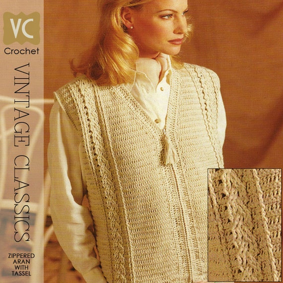 Aran Crochet Vest