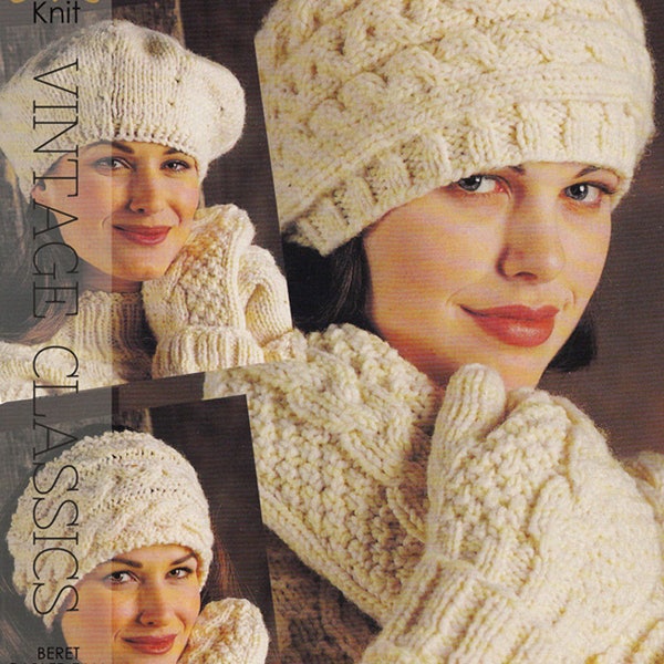 TRICOT VINTAGE 80'S | Chapeaux et mitaines de la collection Irish Cream | Patron PDF