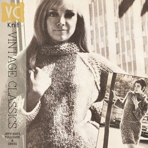 VINTAGE 70&#39;s KNIT | &quot;Jiffy Knits&quot; Dress and Pullover | PDF Instant Upload Pattern
