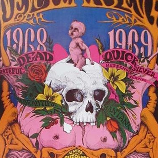Grateful Dead 1968 Winterland concert poster Conklin 2nd