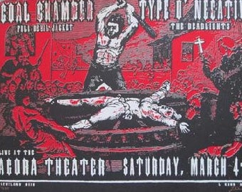 Coal Chamber Type O' Negative Cleveland 2000 Concert Poster KUHN silkscreen orig