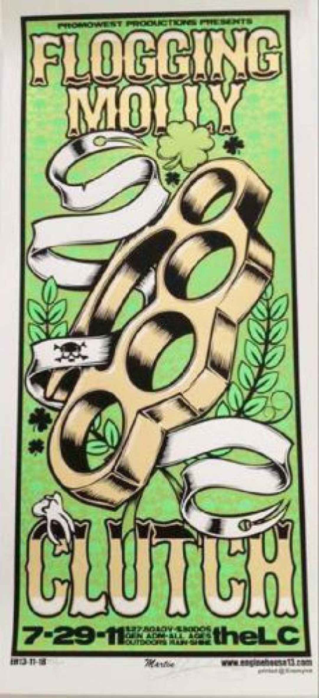 Flogging Molly Clutch Columbus Ohio 2011 Silkscreen Concert Etsy