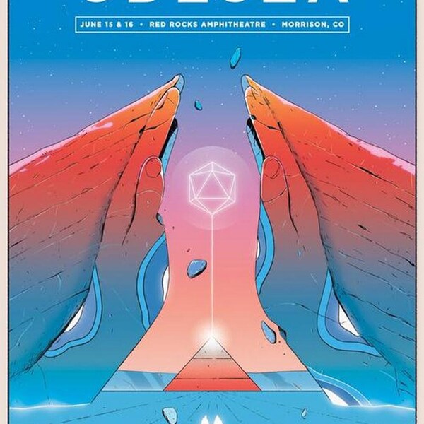 Odesza Red Rocks 2020 concert poster Denver EDM