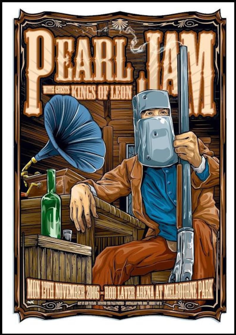 Pearl Jam Kings of Leon Melbourne 2006 Concert Poster Ken Etsy UK