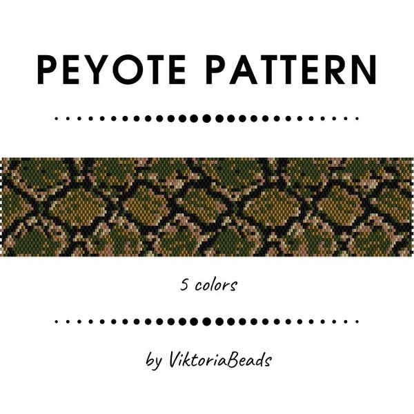 Python snake skin peyote pattern even stitch bracelet Animal brown Beadwork seed beads Cuff bracelet Delica Beading Gift Halloween African