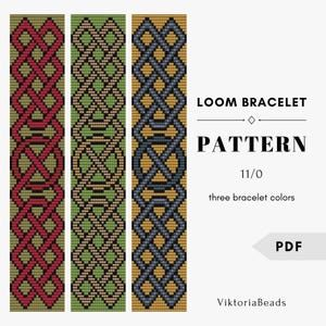 Celtic Knot Bracelet Pattern: Loom Seed Bead Cuff (PDF Pattern)