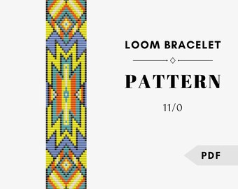 Patrón de pulsera de cuentas con diseño geométrico (PDF)