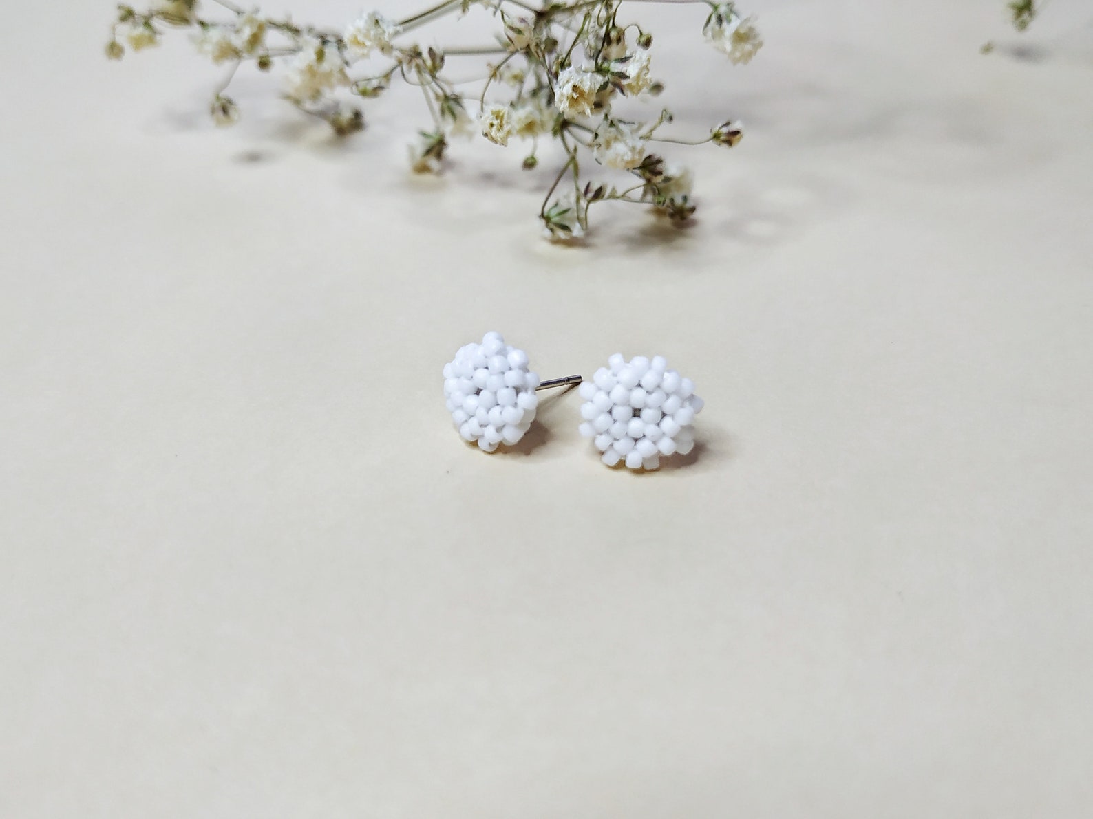 Tiny Minimalism Earrings Mini Bronze Green White Black Etsy