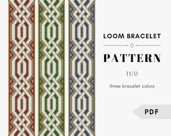 Celtic Knot Bracelet Pattern: Loom or Square Stitch Beadwork (PDF Pattern)