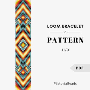 Native American Bracelet Pattern: Geometric Loom Beadwork (PDF Pattern)