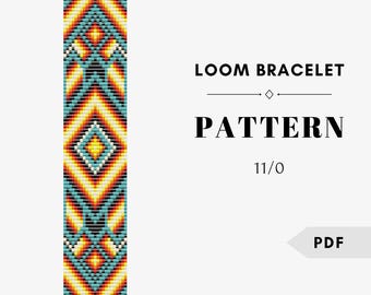 Patrón de pulsera nativa americana: Telar geométrico con cuentas (patrón en PDF)