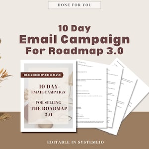 10 Day Email Campaign for ROADMAP 3.0 Course | Done for You Email Templates for The RoadMap | MRR PLR Resell | Systeme.io Template