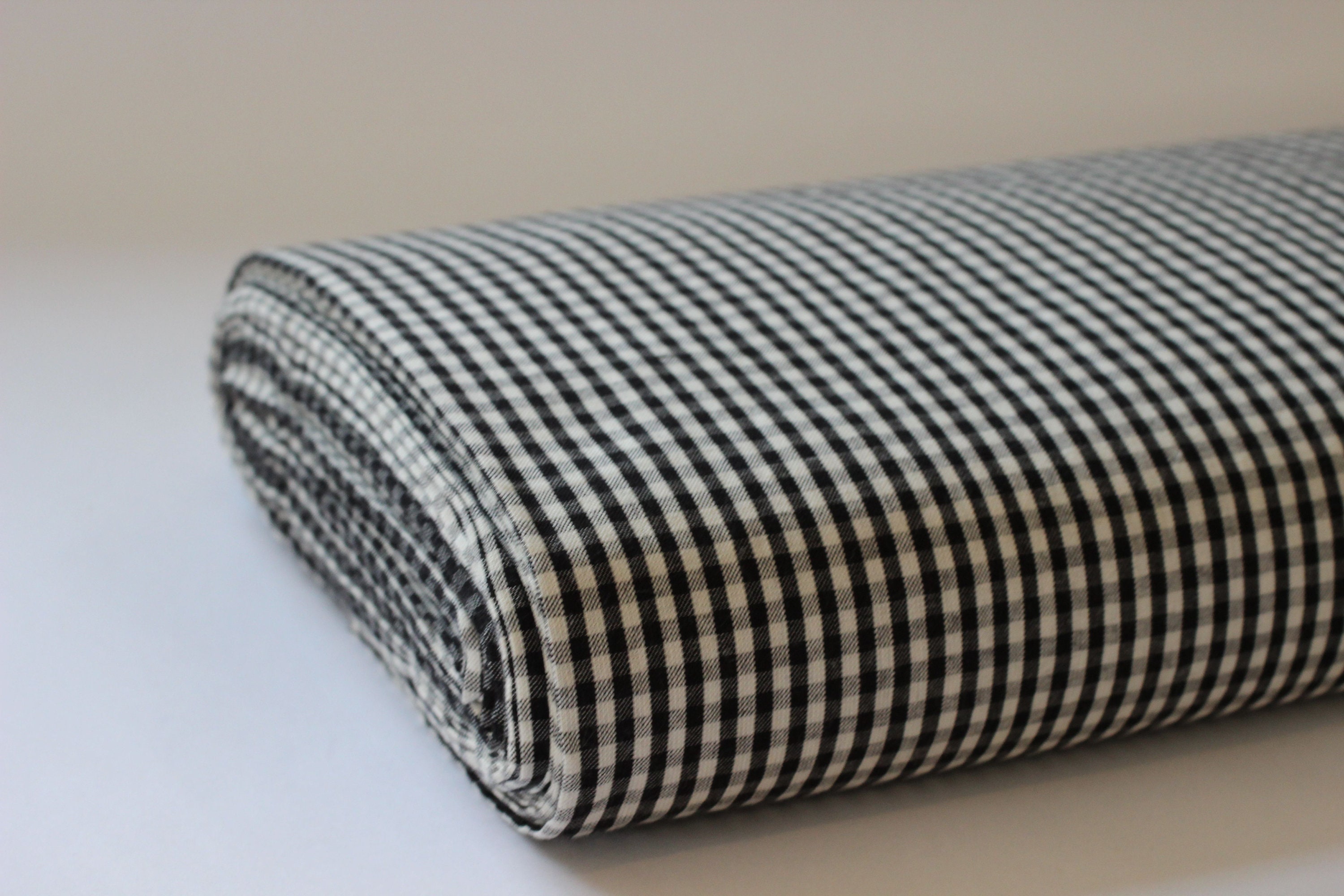Black Gingham Check Fabric 100 Organic Cotton Etsy
