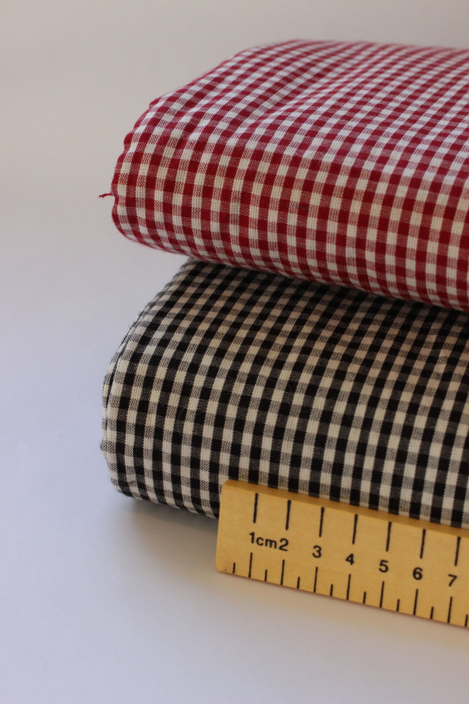 Black Gingham Check Fabric 100 Organic Cotton Etsy