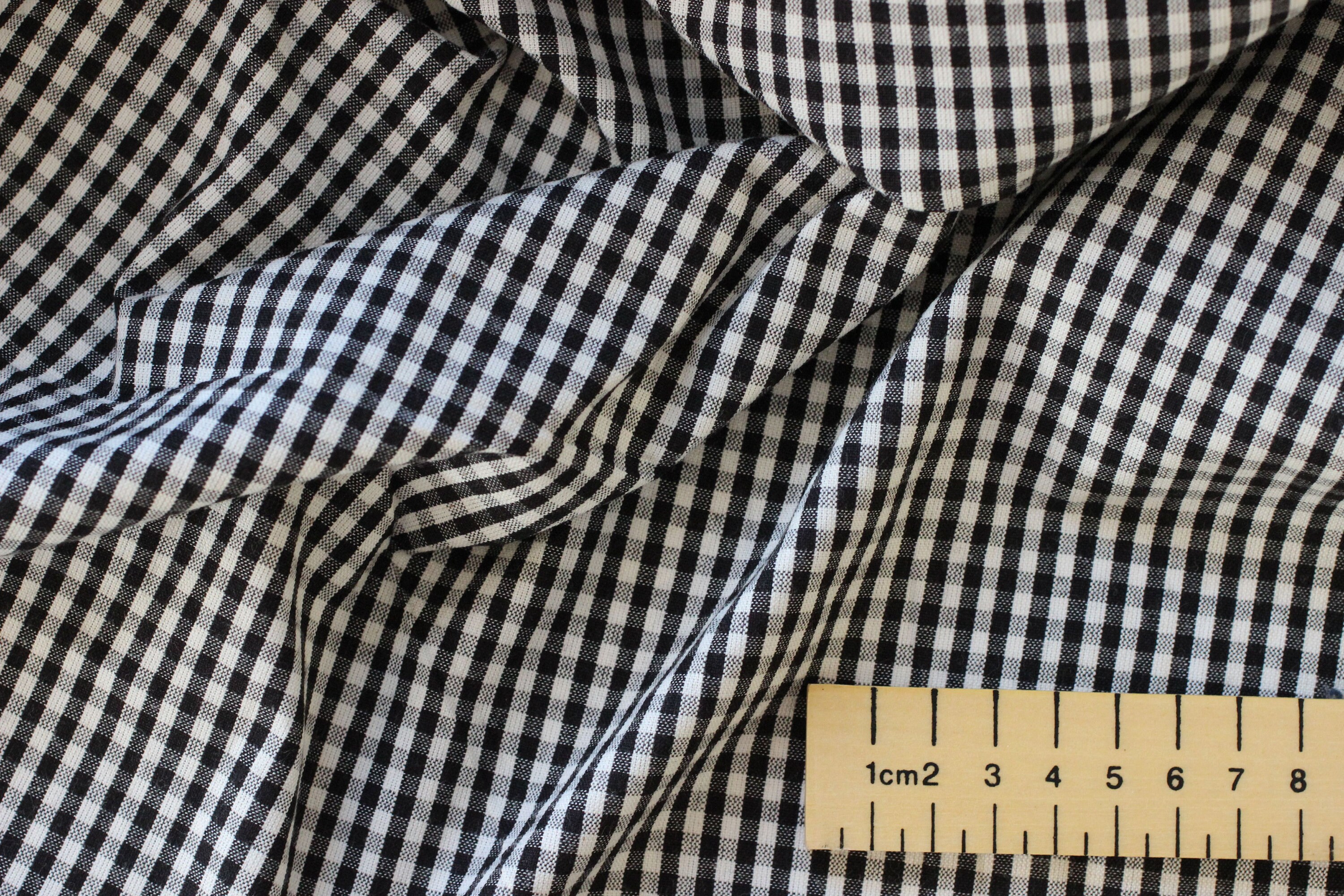 Black Gingham Check Fabric 100 Organic Cotton Etsy