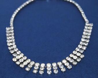 Vintage 1950's Rhinestone neckalce - ideal for wedding. Bride's necklace, Bridesmaid necklace. Party necklace, Prom necklace.