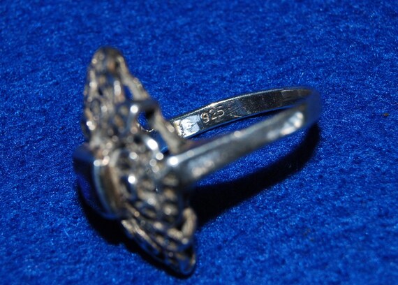 Art Deco statement ring in silver. Diamond shaped… - image 8