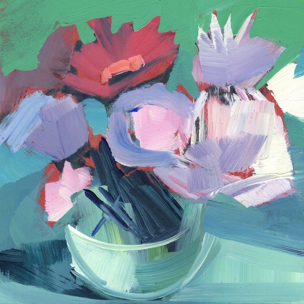 Floral Still Life Original Daily Painting day 5,363