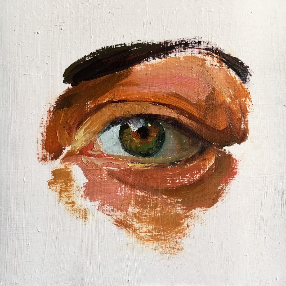 Eye Study Series No. 2 Expressive Colorful Oil Painting of an Eye