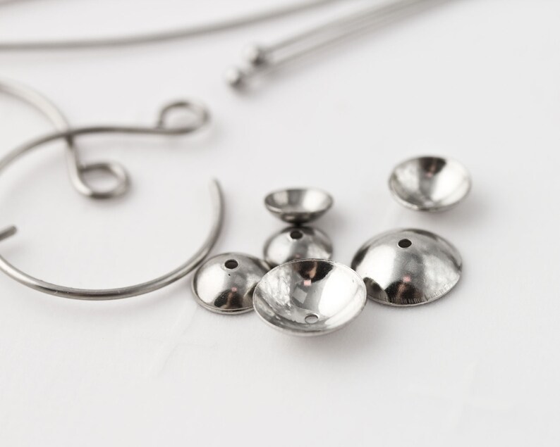 DIY earring kit bead caps earring hook ball head pins Etsy