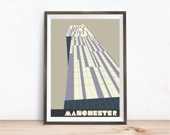 Manchester Beetham Tower in Latte, Manchester Hilton Hotel Print, A4, 8x10 inch print, Manchester Poster, Manchester Art Print