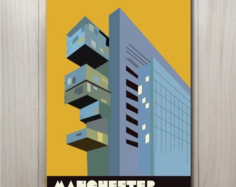 Manchester Civil Justice Centre Print in spice, Manchester Print, Manchester poster, Manchester gift, Manchester art