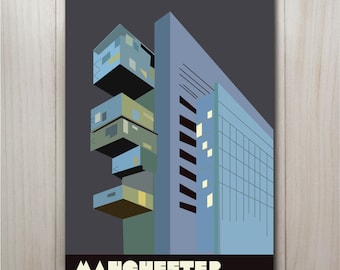 Manchester Civil Justice Centre Print in charcoal, Manchester Print, Manchester poster, Manchester gift, Manchester art