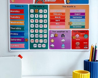 Children's Weather Calendar with Date, Seasons, Months and Days Personalised