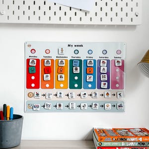 Kinder maßgeschneiderte Wochenplaner, visueller Stundenplan für Kinder, tägliche Routine-Diagramm, visuelles Werkzeug für Autismus, bildliche Wochentage für Kleinkinder