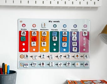 Kids Bespoke Weekly Planner, Childrens Visual Timetable, Daily Routine Chart, Autism Visual Tool, Toddlers Pictorial Days of the Week