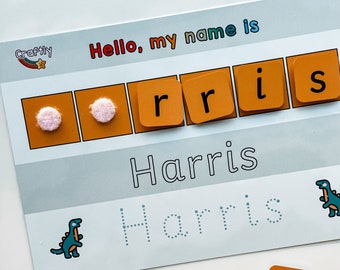 Personalised Name Practice Board, Starting Nursery Gift, Childrens Personalised Birthday Present, Name Learning for School