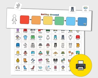 Getting Dressed Visual Timetable, Morning Routine for Toddlers and Children, SEN ASD Routine Chart Visuals, Digital Download Printable