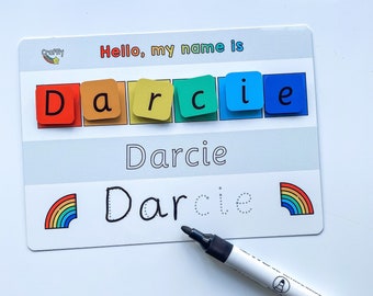 Personalised Name Practice Board - Starting School Gift - Childrens Personalised Birthday Present - Name Gift - Educational Learning