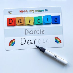 Personalised Name Practice Board - Starting School Gift - Childrens Personalised Birthday Present - Name Gift - Educational Learning